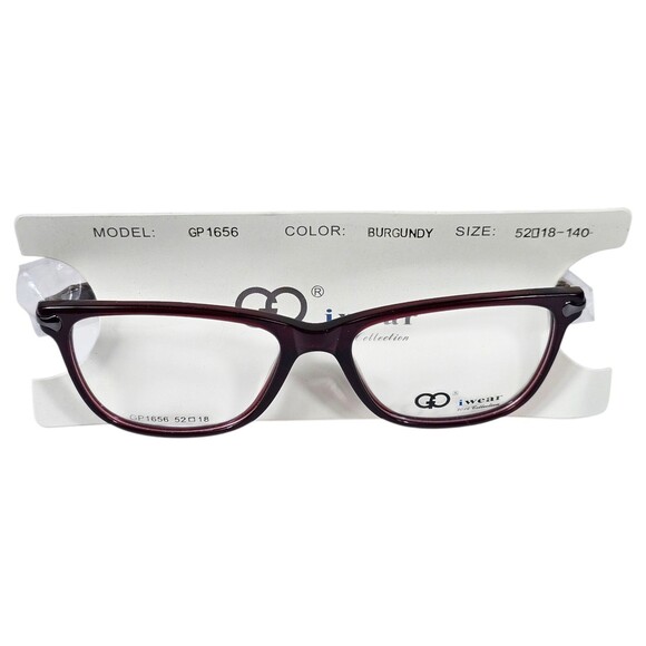 GIANNI PO WOMEN'S EYEGLASSES GP 1656 52-18 140 BURGUNDY NWT DEMO LENSES